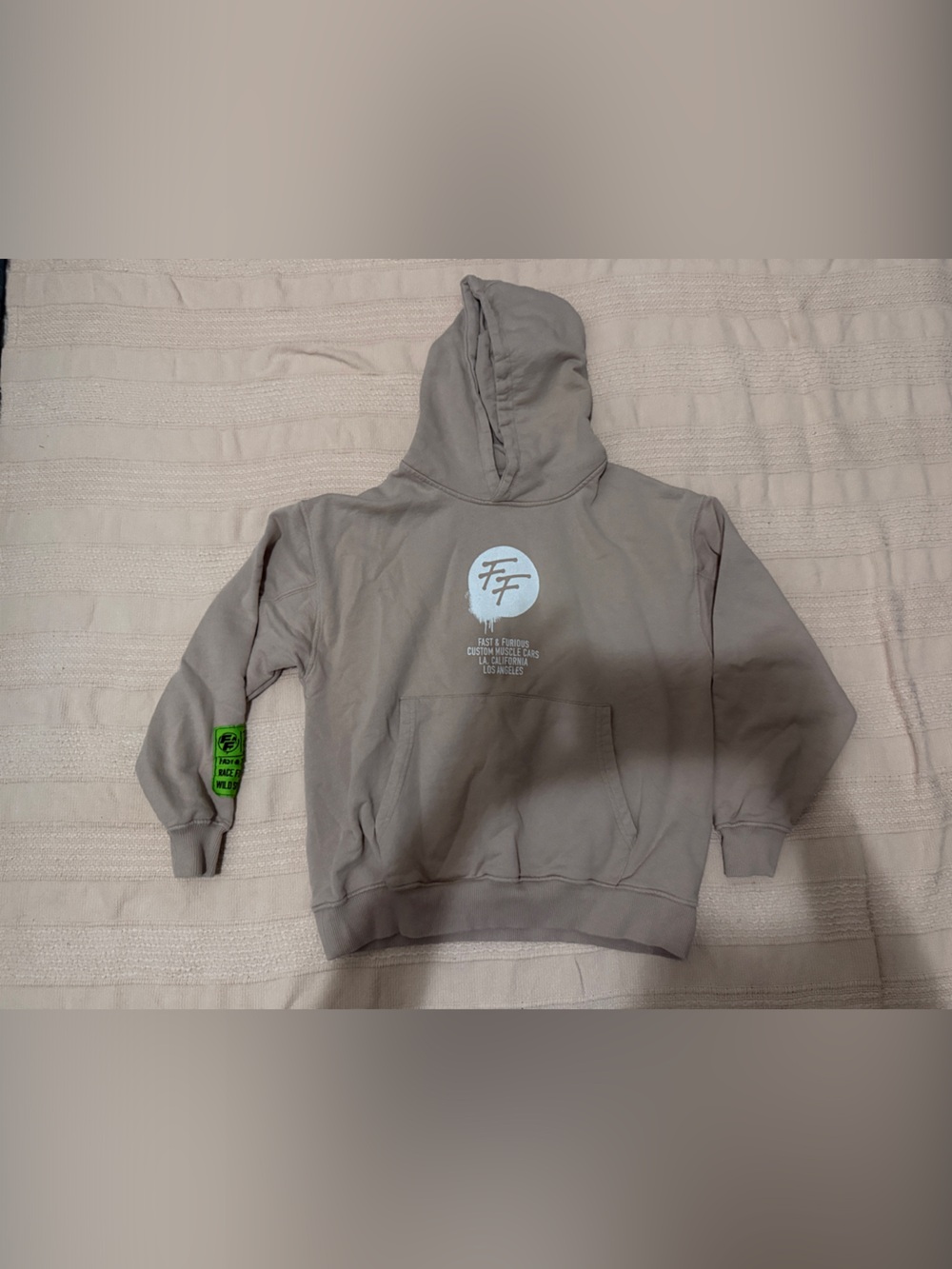 Zara Kids Light Gray Hoodie with Logo and Kangaroo Pocket